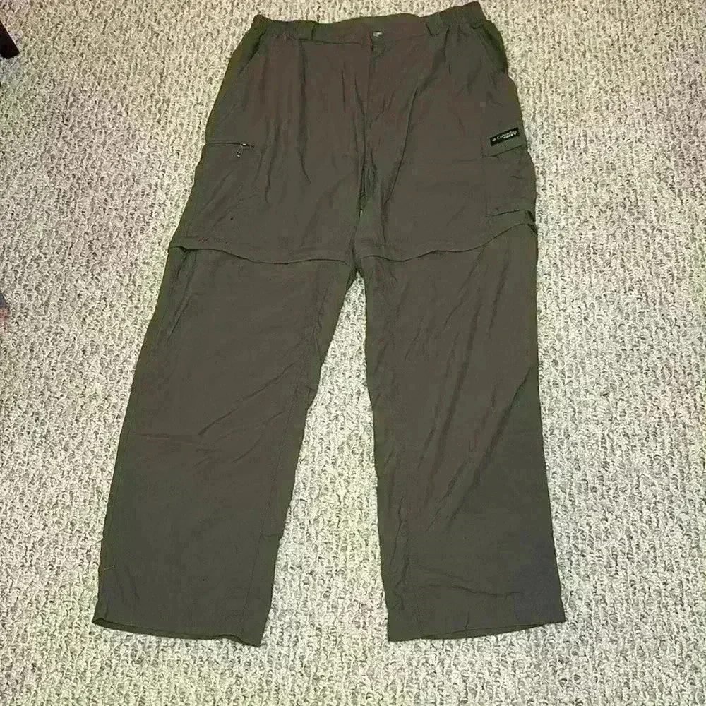 Columbia Nylon GRT Convertible Cargo Pants  Packable Windbreaker Green Mens Med